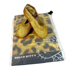 Chacott Gold Glitter Mini Ballet Pointe Shoes from Japan